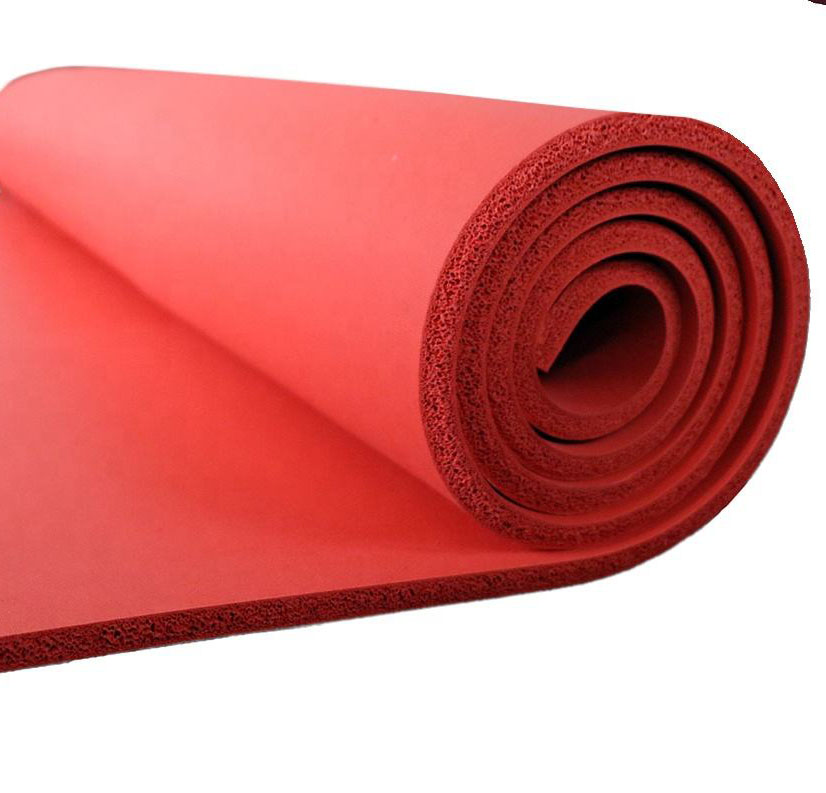 black red 1~50mm thickness SBR elastomeric natural sponge gasket silicone rubber foam roll