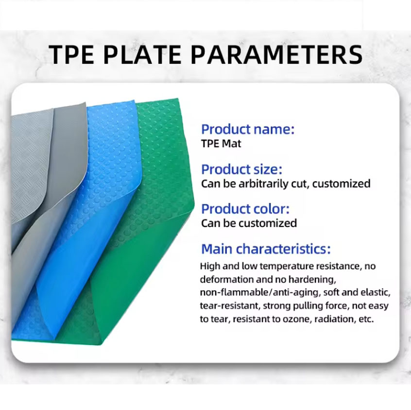 Eco-Friendly Non-Slip Scratch Resistant TPE Matting Rubber Sheet